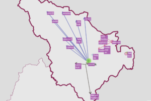 Mapa dojezdových vzdáleností pro sociální služby poskytované vybranými zařízeními